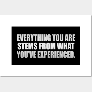 Everything you ARE stems from what you’ve experienced Posters and Art